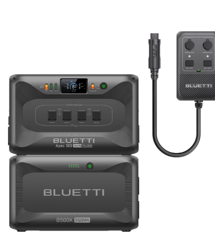 BLUETTI Apex 300 + B500K LifePO4 Battery + Hub D1 Bundle – 3kW Portable Power System with 5kWh Capacity