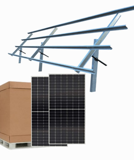 7.2kW Solar Kit - Sinclair Sky Rack 2.0 Ground Mount + (16) HT-SAAE 450W Panels (Seasonal Adjust)