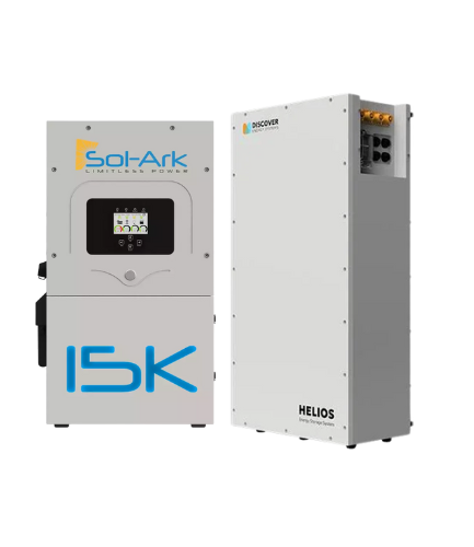 Sol Ark 15kW Inverter + 1 x Discover Helios Outdoor Battery 16.1kWh 52-48-160000 / Sol-Ark 15K-2P