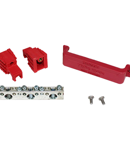 MidNite Solar 250 Amp 3-1/4" Red Insulator MNTBB2-9R  Busbar w/Cover